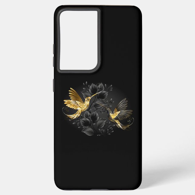 Coque Samsung Galaxy Colibri noir et or (Verso)