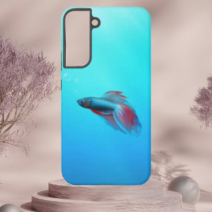 Coque Samsung Galaxy Combattant siamois Betta Rouge et Bleu