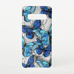 Coque Samsung Galaxy S10 Composition des White and Blue Butterflies