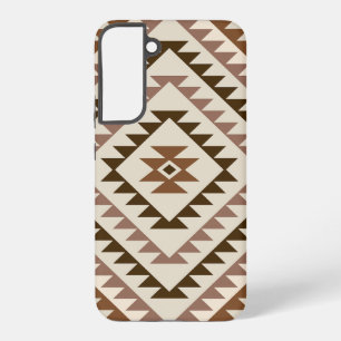 Coque Samsung Galaxy Conception de motif diamant aztèque Brun+Crème