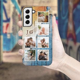 Coque Samsung Galaxy Cool 6-Photos avec Monogramme sur le Grunge urbain