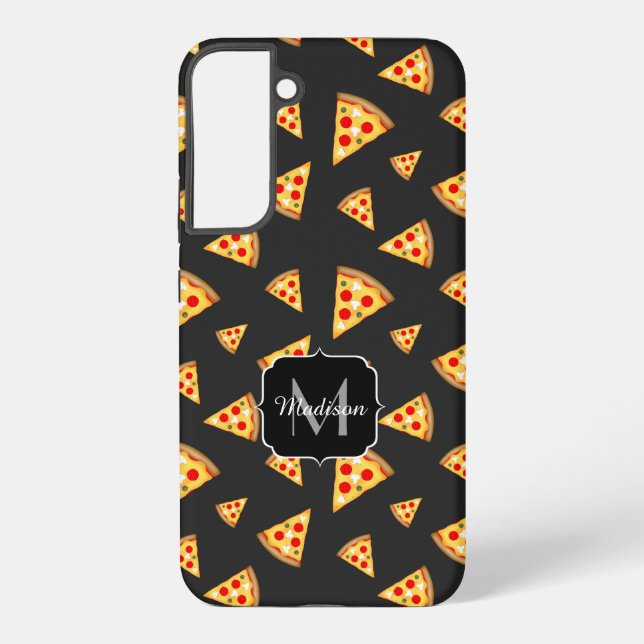 Coque Samsung Galaxy Cool et fun pizza tranches motif sur mesure Monogr (Verso)