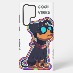 Coque Samsung Galaxy Cool froid coloré chien vibrant dans les lunettes