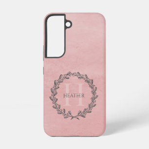 Coque Samsung Galaxy Couronne élégante Monogramme Rose