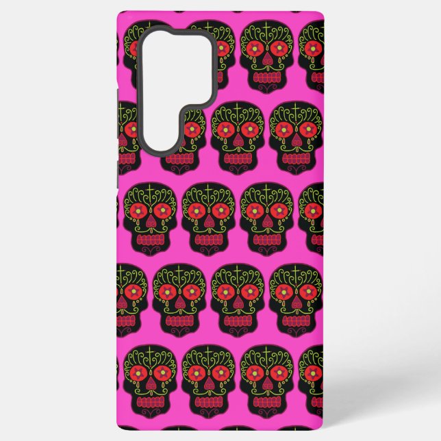 Coque Samsung Galaxy Crâne à sucre noir (Verso)