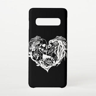 Coque Samsung Galaxy S10 Crâne de baiser Crâne de sucre noir et blanc