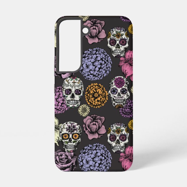 Coque Samsung Galaxy Crâne sucre noir Samsung Galaxy S22 Coque (Verso)