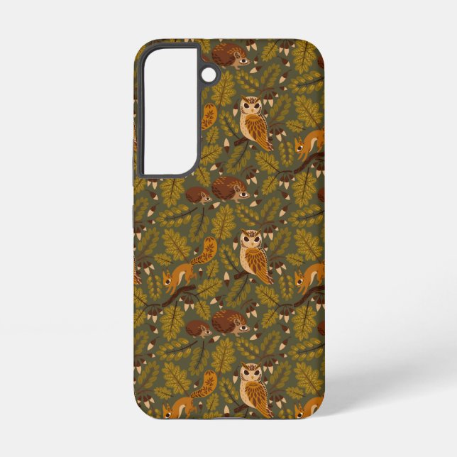 Coque Samsung Galaxy Créatures des bois et Motif Feuille (Verso)