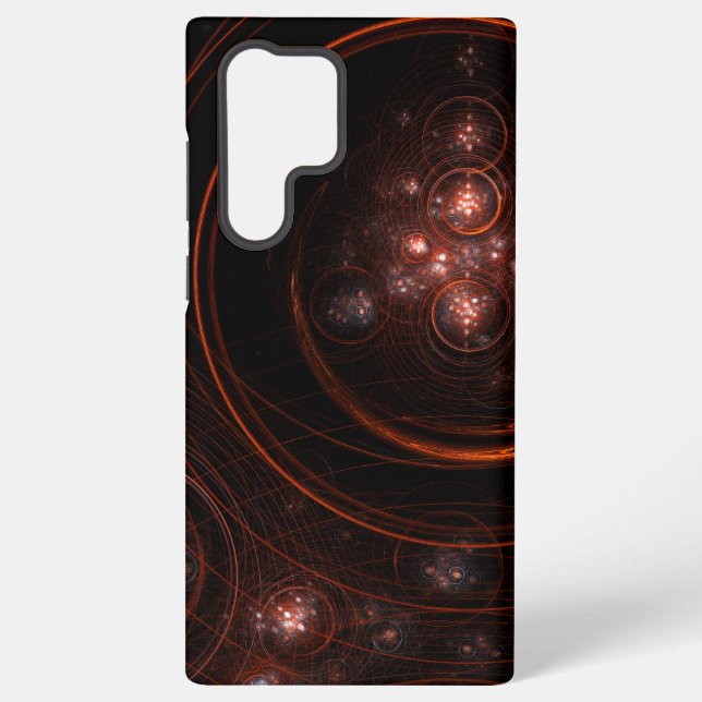 Coque Samsung Galaxy Crimson Starlight Orbits Abstract Cosmic Art (Verso)