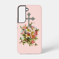 Croix chrétienne florale