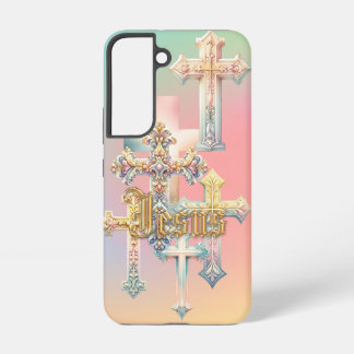 Coque Samsung Galaxy Croix dorées ornées Jésus inspirantes