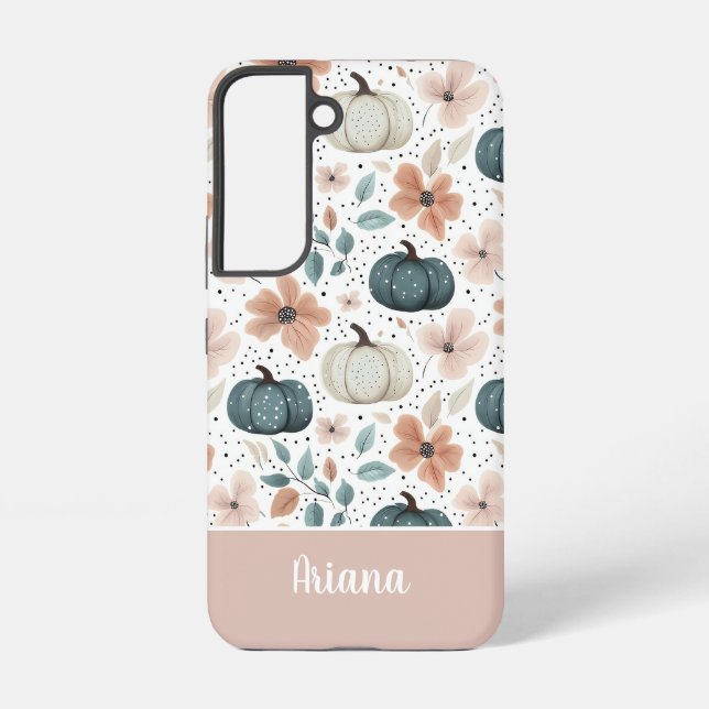 Coque Samsung Galaxy Custom Pumpkin and Flowers pattern  (Verso)