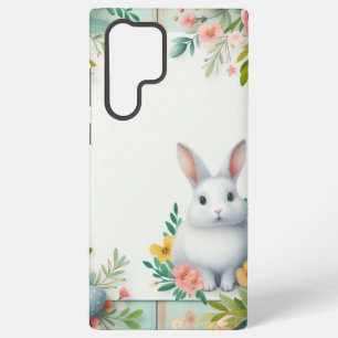 Coque Samsung Galaxy Cute, floral heureux lapin de Pâques