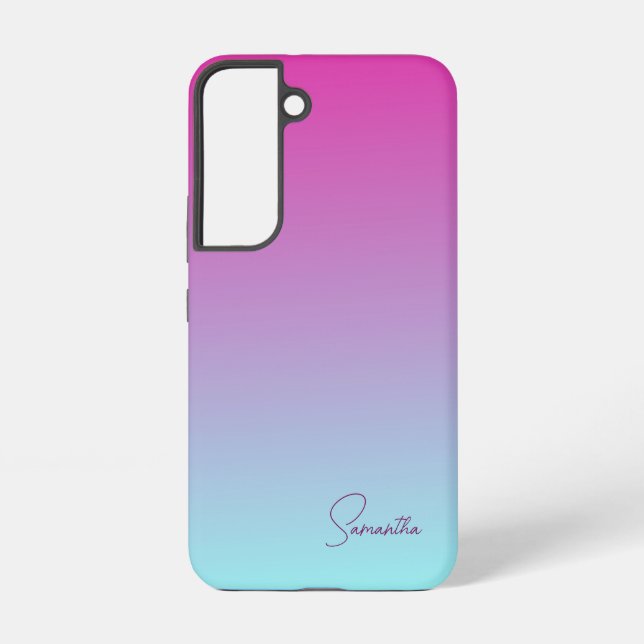 Coque Samsung Galaxy Cute rose et bleu Cotton Candy Ombre (Verso)