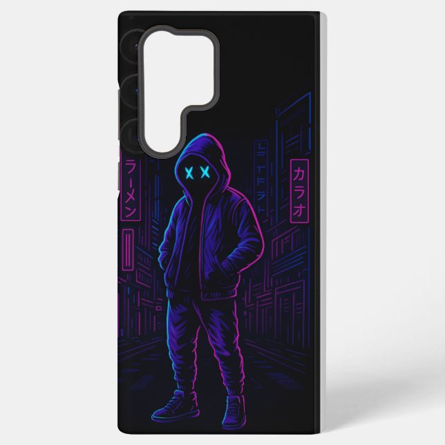 Coque Samsung Galaxy Cyber Tokyo Hacker – Neon Glow Samsung GPhone Case (Verso)