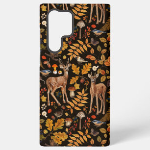 Coque Samsung Galaxy Dans les bois / Cerf d'automne sur noir