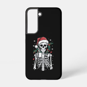 Coque Samsung Galaxy Décès dans le squelette de Noël Café Lover cadeau