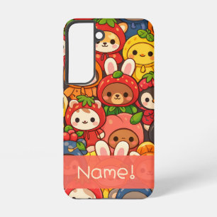 Coque Samsung Galaxy Défilé d'amis fruités   Personnalisation d'animaux