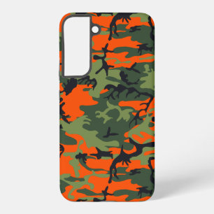 Coque Samsung Galaxy Déguisement camouflage orange et vert, Militaire,