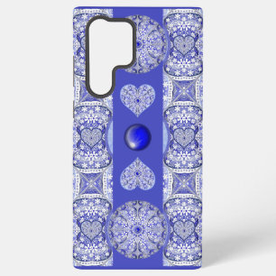 Coque Samsung Galaxy Dentelle céramique Bleu de Grèce