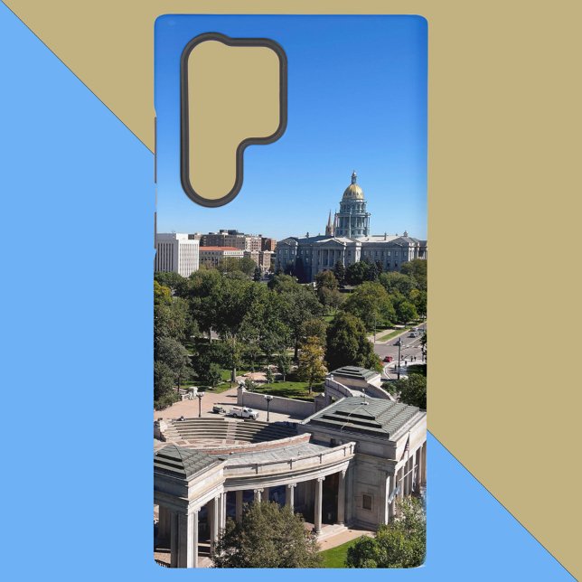 Coque Samsung Galaxy Denver Downtown Skyline Civic Center Park Photo (A phone case featuring a photo of downtown Denver with the Capitol Dome)