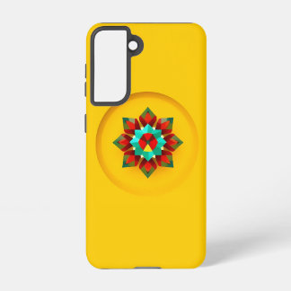 Coque Samsung Galaxy Design en cristal multicolore sur jaune