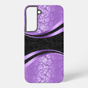 Coque Samsung Galaxy Design géométrique dynamique en violet et noir