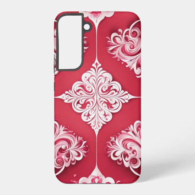 Coque Samsung Galaxy Design victorien rouge et blanc (Verso)