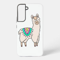 dessin animé de llama alpaga souriant