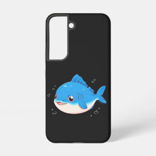 Coque Samsung Galaxy Dessin de poisson bleu, style cartoon
