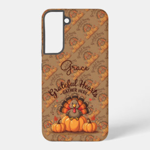 Coque Samsung Galaxy Dinde de Thanksgiving à cœur reconnaissant