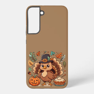 Coque Samsung Galaxy Dinde et citrouille de Thanksgiving de dessin anim