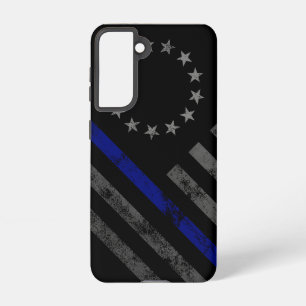 Coque Samsung Galaxy Drapeau Américain Vintage Blue Line