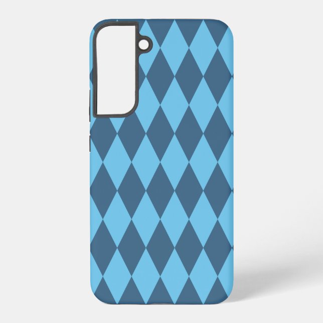 Coque Samsung Galaxy Drapeau bleu Bavaria Rhombus Motif (Verso)