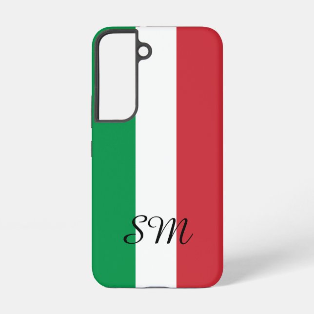 Coque Samsung Galaxy Drapeau italien de l'Italie personnalisé monogramm (Verso)