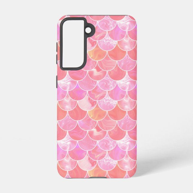 Coque Samsung Galaxy Échelles de sirène rose (Verso)