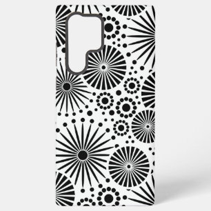 Coque Samsung Galaxy Éclatement d'étoiles géométriques noir et blanc mo