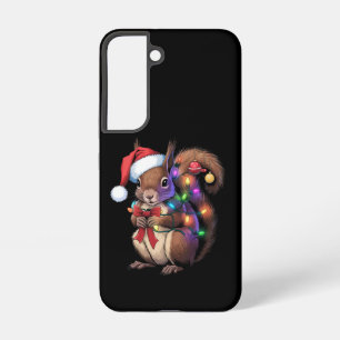 Coque Samsung Galaxy Écureuil lumières de Noël Famille de Noël
