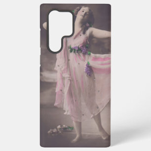 Coque Samsung Galaxy Élégance vintage en Robe Florale Rose