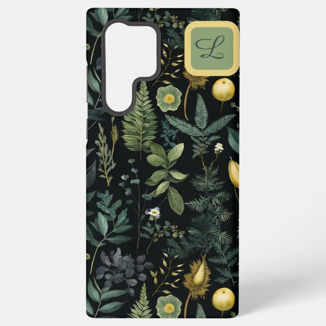 Coque Samsung Galaxy Elegant Dark Floral  – Personalized Botanical (Verso)