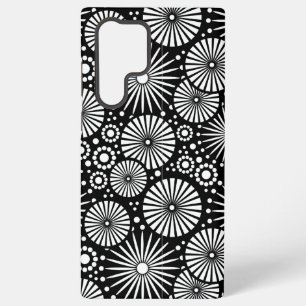 Coque Samsung Galaxy Élégant Éclatement Stellaire Géométrique Noir et B