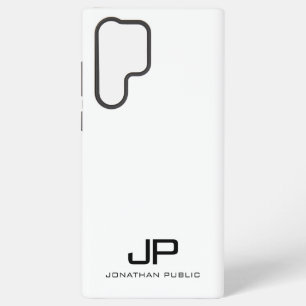 Coque Samsung Galaxy Élégant minimaliste moderne monogramme noir et bla