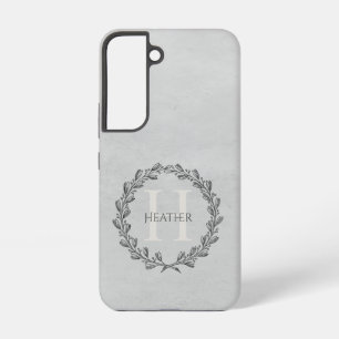 Coque Samsung Galaxy Élégant monogramme de couronne   Gris