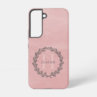 Coque Samsung Galaxy Élégant monogramme de couronne | Rose