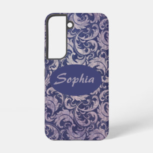 Coque Samsung Galaxy Élégant motif Vintage pourpre damassé