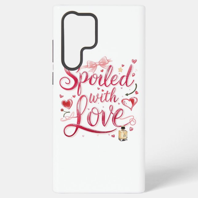 Coque Samsung Galaxy Elegant Red Script with Champagne (Verso)