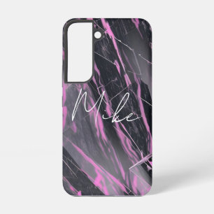 Coque Samsung Galaxy Elégant rose et marbre noir Samsung Coque Galaxy