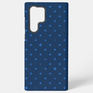 Coque Samsung Galaxy Élégant Rustique Étoiles Bleues & Noires