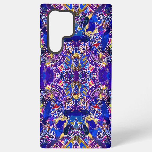 Coque Samsung Galaxy Éléments abstraits bleus mignons (Verso)