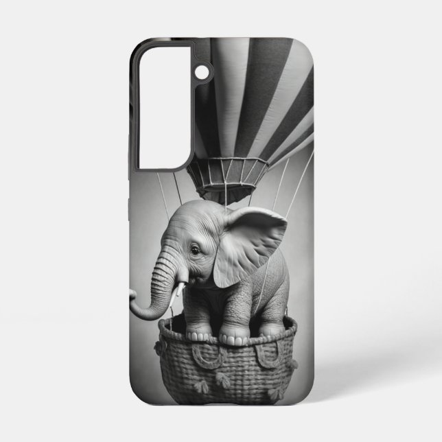Coque Samsung Galaxy Elephant bébé dans un ballon à air chaud (Verso)